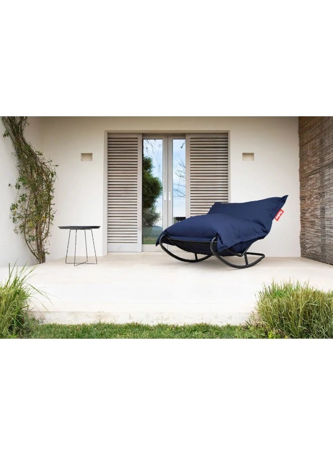 Fatboy Rock & Roll Rocking Chair | Steady seat with solid rock blocker | Anti-slip layer | Water resistant | indoor & outdoor | 8 sturdy straps | 126 x 87 x 71 cm - Black - Image 3